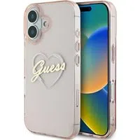 Custodia per Apple iPhone 16, Guess, IML Heart, Rosa — 3