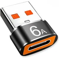 Adattatore Dati e Ricarica USB-C - USB-A Techsuit A4 HyperPort, Nero Arancione — 3