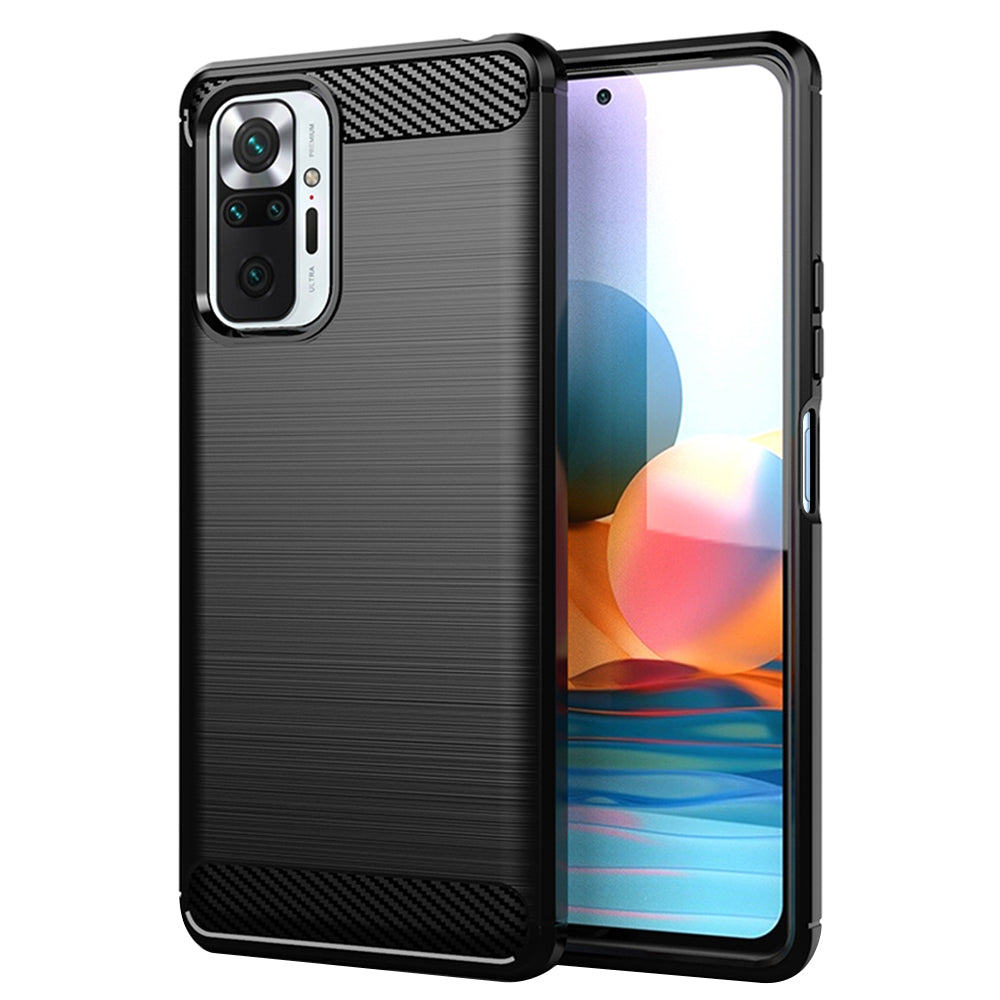 Custodia per Xiaomi Redmi Note 10 Pro Max / Note 10 Pro, Techsuit, Carbonio, Nera