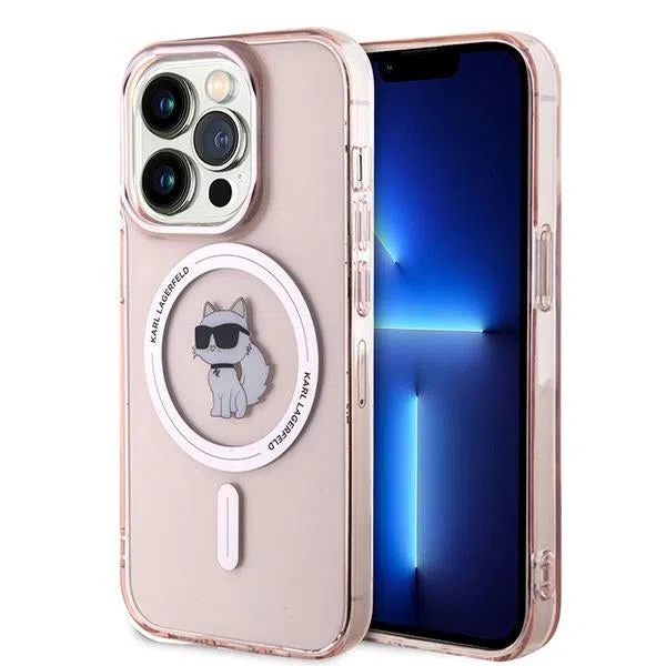 Custodia MagSafe per Apple iPhone 14 Pro Max, Karl Lagerfeld, IML Choupette, Rosa — 2