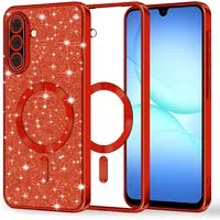 Custodia MagSafe per Samsung Galaxy A17 4G / A17 5G, Techsuit, Luxury Glitter, Rosa — 3