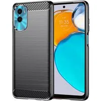 Custodia per Motorola Moto E22s, Techsuit, Carbonio, Nera — 3