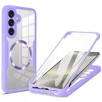 Custodia MagSafe per Samsung Galaxy S25+ S936, Techsuit, ColorVerse 360, Viola — 3