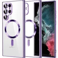 Custodia MagSafe per Samsung Galaxy S22 Ultra 5G S908, Techsuit, Luxury Crystal, Viola Chiaro — 3