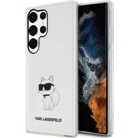 Custodia per Samsung Galaxy S23 Ultra S918, Karl Lagerfeld, Ikonik Choupette, Trasparente — 3