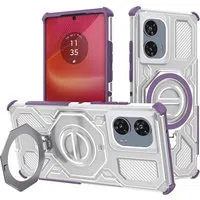 Custodia per Motorola Edge 50 Fusion, Techsuit, Carbon Shield Pro, Viola — 3