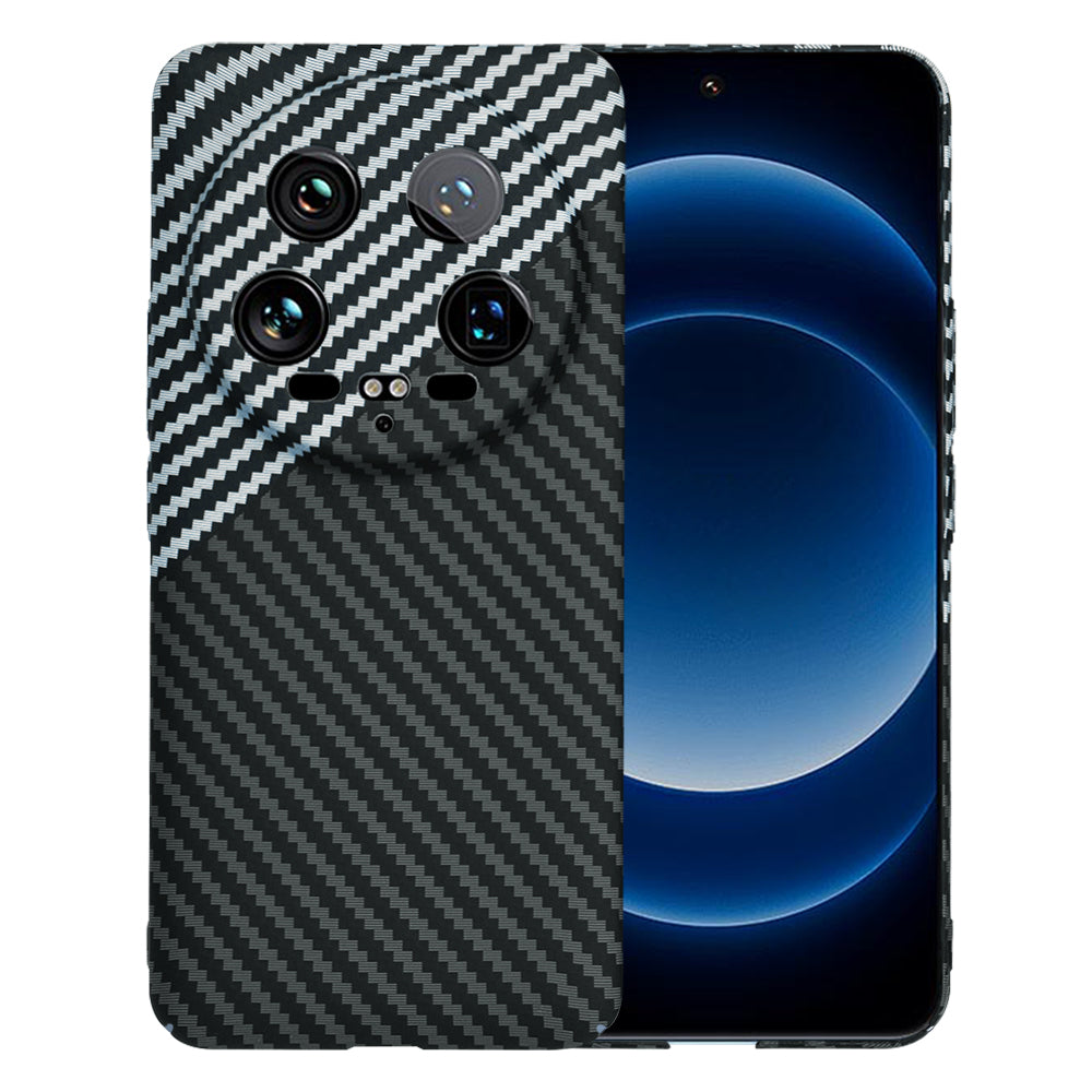 Techsuit Custodia per Xiaomi 14 Ultra, Techsuit, Carbonite FiberShell, Nero Grigio