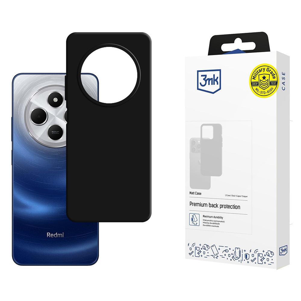 3MK Custodia per Xiaomi Poco C75 / Redmi 14C, 3MK, Nera Opaca