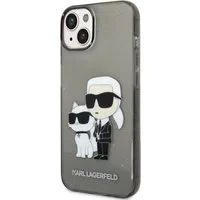 Custodia per Apple iPhone 14 Plus, Karl Lagerfeld, IML Glitter Karl and Choupette NFT, Nera — 3
