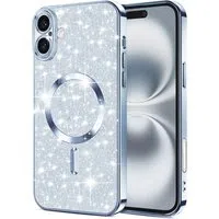 Custodia MagSafe per Apple iPhone 16, Techsuit, Luxury Glitter, Blu — 3