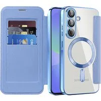 Custodia MagSafe per Samsung Galaxy A36 A366, Techsuit, SmartMag Book, Blu — 3
