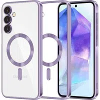 Custodia MagSafe per Samsung Galaxy A55 5G A556, Techsuit, Luxury Crystal, Viola Chiaro