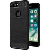 Custodia per Apple iPhone 7 Plus, Techsuit, Carbonio, Nera — 3