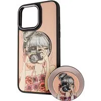 Custodia MagSafe per Apple iPhone 13 Pro Max, BOTER, MagPopsocket Photo Girl, Multicolore — 3