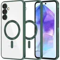 Custodia MagSafe per Samsung Galaxy A55 5G A556, Techsuit, Luxury Crystal, Verde Scuro — 3