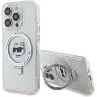 Custodia MagSafe per Apple iPhone 15 Pro, Karl Lagerfeld, Ring Stand Choupette's Head, Bianca — 3