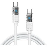 Cavo Dati e Ricarica USB-C - USB-C Lito LD05, 60W, 1m, Bianco — 3