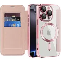 Custodia MagSafe per Apple iPhone 16 Pro, Techsuit, SmartMag Book, Rosa — 3