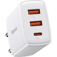 Caricatore di rete Baseus Compact, 30W, 1 x USB-C - 2 x USB-A, bianco CCXJ-E02 — 3
