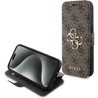 Custodia per Apple iPhone 15 Pro, Guess, 4G Book, Marrone — 3