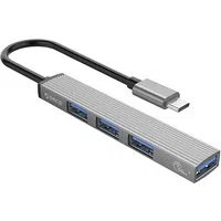 Hub USB-C Orico AH-A13, 1 x USB-A 3.0 - 3 x USB-A, Grigio — 3
