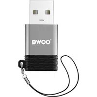 Adattatore Dati e Ricarica USB-C - USB-A BWOO BZ-38, Grigio — 3