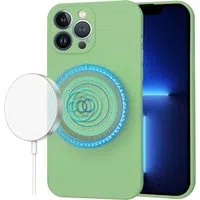 Custodia MagSafe per Apple iPhone 13 Pro Max, Techsuit, SoftFlex, Verde Chiaro — 3