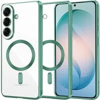 Custodia MagSafe per Samsung Galaxy S26 Plus S947, Techsuit, Luxury Crystal, Verde Chiaro — 3