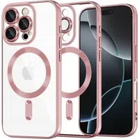 Custodia MagSafe per Apple iPhone 16 Pro, Techsuit, Luxury Crystal, Rosa — 3