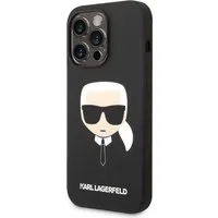 Custodia MagSafe per Apple iPhone 14 Pro, Karl Lagerfeld, Silicone Karl Head, Nera — 3