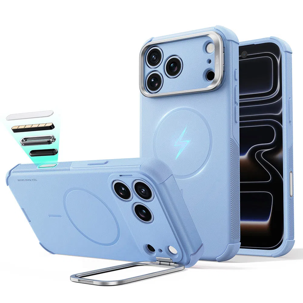 Custodia MagSafe per Apple iPhone 18 Pro / 17 Pro, ESR, Cyber Armor Kickstand, Blu — 1
