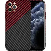 Custodia per Apple iPhone 11 Pro, Techsuit, Carbonite FiberShell, Nero Rosso — 3