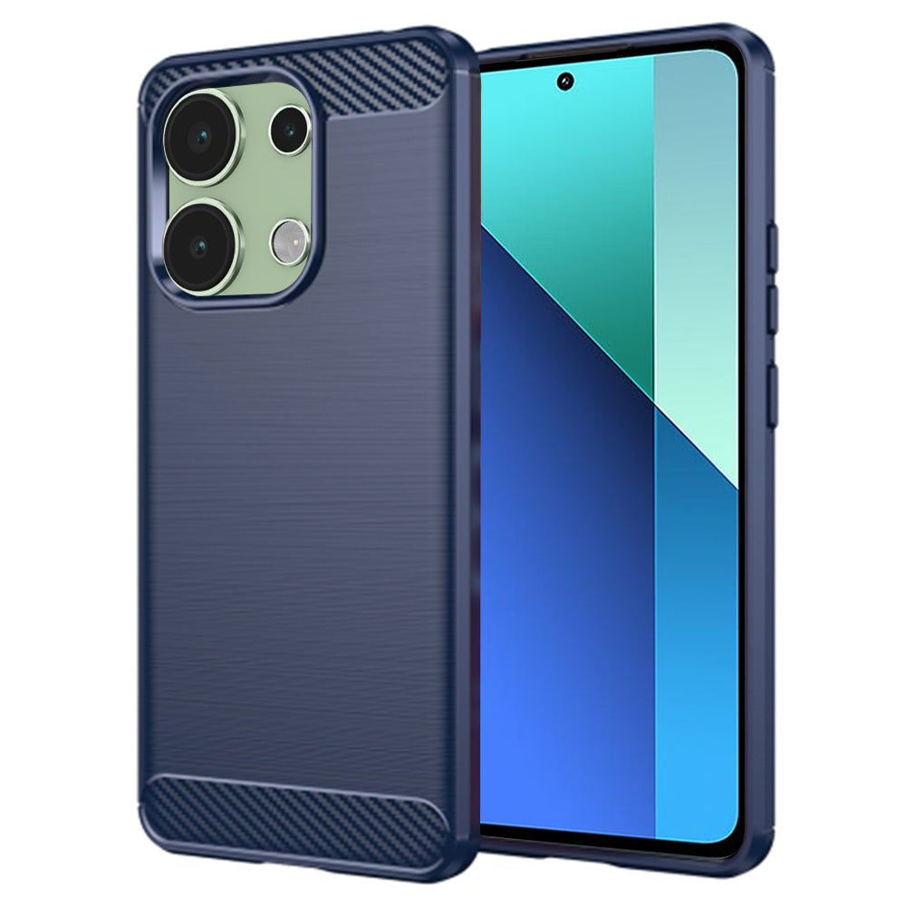 Custodia per Xiaomi Redmi Note 13 4G, Techsuit, Carbonio, Blu