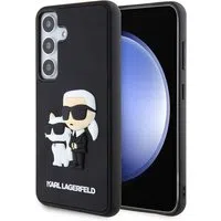 Custodia per Samsung Galaxy S24 S921, Karl Lagerfeld, 3D Rubber Karl & Choupette, Nera — 3