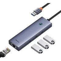 Hub USB Baseus UltraJoy, 3 x USB-A 3.0 - 1 x RJ45, Grigio B0005280A813-01 — 3