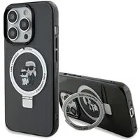 Custodia MagSafe per Apple iPhone 14 Pro Max, Karl Lagerfeld, Ring Stand Karl & Choupette, Nera — 3