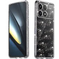 Custodia per Xiaomi Poco F6 Pro, Techsuit, SparkleSkin, Trasparente — 3