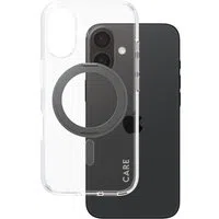 Custodia MagSafe per Apple iPhone 16, PanzerGlass, Care Feature Kickstand, Trasparente Nera — 3