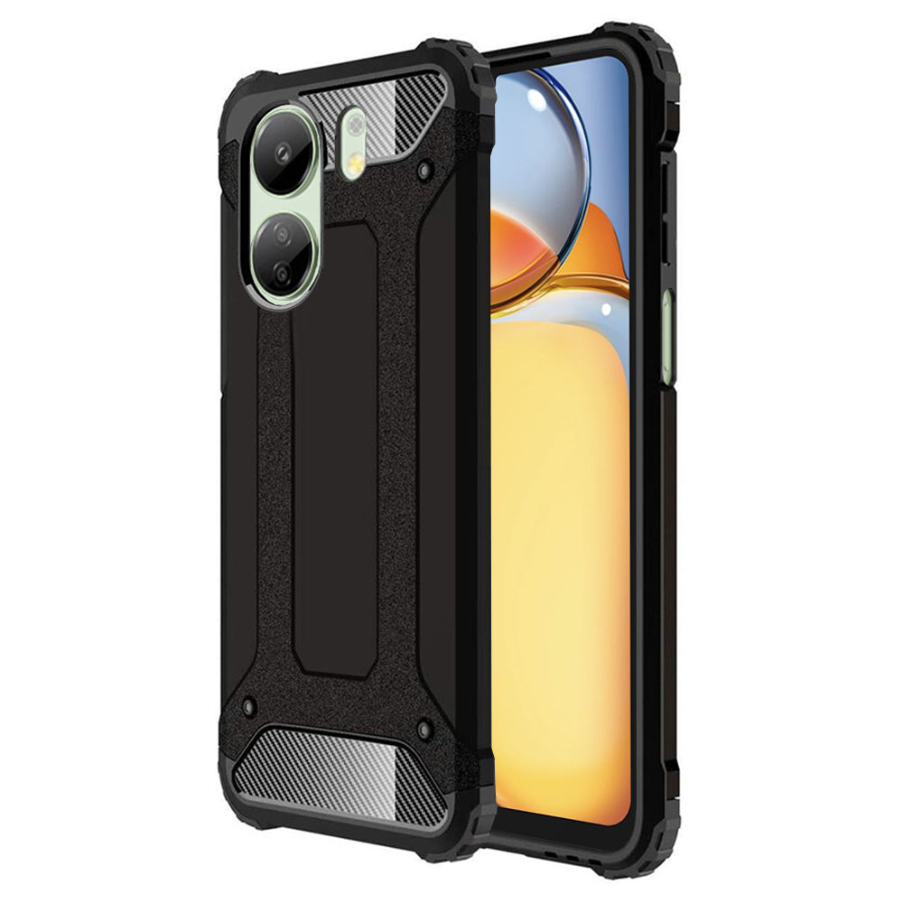 Techsuit Custodia per Xiaomi Poco C65 / Redmi 13C, Techsuit, Hybrid Armor, Nera