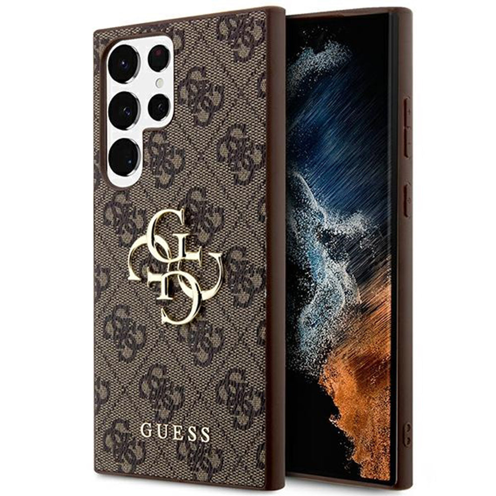 Guess Custodia per Samsung Galaxy S24 Ultra S928, Guess, 4G Big Logo, Marrone
