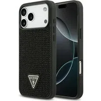 Custodia per Apple iPhone 17 Pro Max, Guess, Logo Triangolo di Strass, Nera — 3