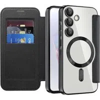 Custodia MagSafe per Samsung Galaxy A35 5G A356, Techsuit, SmartMag Book, Nera — 3