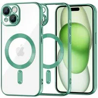 Custodia MagSafe per Apple iPhone 15 Plus, Techsuit, Luxury Crystal, Verde Chiaro — 3