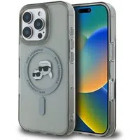 Custodia MagSafe per Apple iPhone 16 Pro, Karl Lagerfeld, IML Metal Karl & Choupette's Heads, Nera — 3