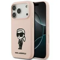 Custodia per Apple iPhone 17 Pro, Karl Lagerfeld, Sketch and Logo Karl, Rosa — 3