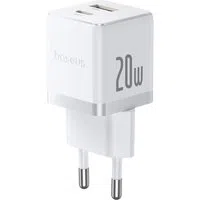Caricabatterie Rete Baseus Palm, 20W, 3A, 1 x USB-A - 1 x USB-C, Bianco CCZC20UE — 3