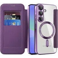 Custodia MagSafe per Samsung Galaxy A37 5G, Techsuit, SmartMag Book, Viola — 3