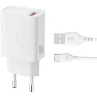 Caricabatterie da Rete con Cavo USB-C XO Design L159, 18W, 3A, 1 x USB-A, Bianco — 3