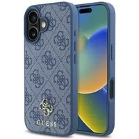 Custodia MagSafe per Apple iPhone 16, Guess, 4G Small and Classic Logo, Blu — 3