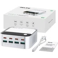 Caricabatterie Stazione Relife Q2, 120W, 5A, 4 x USB-A - 4 x USB-C, Argento — 3